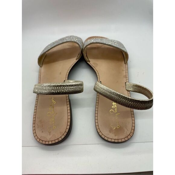 Lilly Pulitzer AMELIA SANDAL 004297 GOLD METALLIC Size 10 Casual or Dressy Cute - Picture 5 of 7